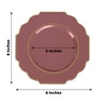 thumbnail image 3 of Efavormart 10 Pack | 8" Cinnamon Rose Hard Plastic Baroque Dessert Plates With Gold Rim, Heavy Duty Disposable Salad Appetizer Plates, 3 of 5