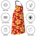 thumbnail image 5 of Pofeuu Red Vintage Flowers Print Waterproof Apron with Pockets Adjustable Cooking Aprons Kitchen Bib for Baking Household Cleaning, 5 of 8