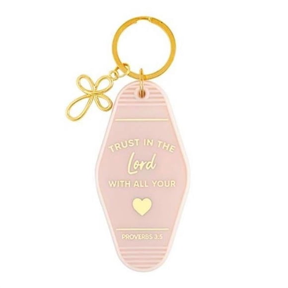 CB Gift 20908X 1.75 x 3.5 in. Motel Style Trust in the Lord Key Tag, Proverbs 3-5