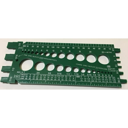 - Clipsandfasteners Inc Standard & Metric Bolt & Nut Gauge Green Plastic