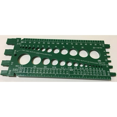 Clipsandfasteners Inc Standard & Metric Bolt & Nut Gauge Green