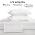 thumbnail image 6 of Flxxie 3 Pieces Twin Silky Satin Sheet Set for Hair and Skin, Includes Flat Sheet, Deep Pocket Fitted Sheet and Pillowcases, White, 6 of 6