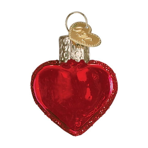 Old World Christmas Assortment Glass Blown Ornaments for Christmas Tree Small Red Heart