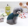 thumbnail image 2 of Conjunto de 2 camisetas de algodón a rayas para perros, ropa para mascotas, camisetas para cachorros, camisetas sin mangas para gatos, transpirables y elásticas para perros o gatos muy pequeños (S), 2 of 5