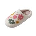 thumbnail image 2 of Domzle Cute Slippers for Women Perfect Soft Plush Comfy Warm Slip-On Slippers for Women Indoor Fluffy House Slippers for Women and Men Non-slip Fuzzy Flat Slides White, 2 of 9