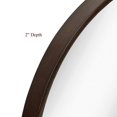 thumbnail image 3 of Hamilton Hills Clean Large Modern Wenge 32" Wood Round Frame Wall Mirror | 1, 3 of 6