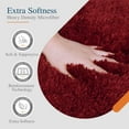 thumbnail image 3 of Walensee Contour Rug Shag Bath Rug, Non Slip Bath Mat for Bathroom, 20"x24", Red, Machine Wash, 3 of 9