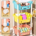 thumbnail image 5 of Xuniizn Rolling Cart Small Storage Cart – 3 Tier Rolling Utility Carts with Wheels, Multi-Purpose Utility Organizer for Kitchen, Bathroom, Bedroom, and Office, 5 of 7