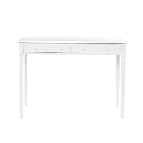 SEI Furniture Janice 2-Drawer Slim Profile Writing Desk, Crisp White