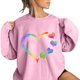 thumbnail image 2 of Gibobby Tops Mujeres Casual Sudadera casual con cuello redondo para mujer, sudadera de manga larga con estampado de amor, informal (Rosa, L), 2 of 4