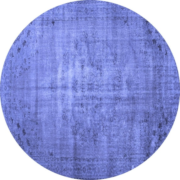 Ahgly Company Indoor Round Persian Blue Traditional Area Rugs, 5' Round