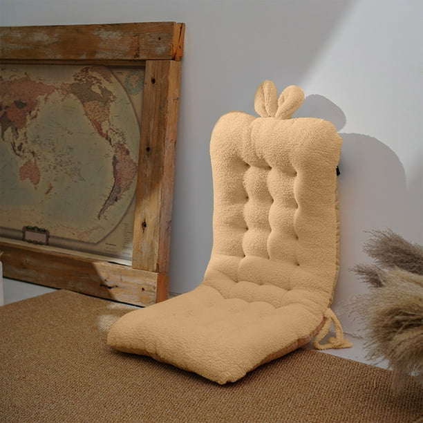 Xihbxyly Cojín para Mecedora, Suave Lana de Cordero, Cómodo y Antideslizante, Multiusos para Sentarse En El Suelo, Ideal para Relajarse En El Jardín, Rosa Suave, Blanco y Caqui, 40 X 85 Cm.