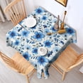 thumbnail image 2 of Pioneer Flower Floral Print Pattern Square Tablecloth,Waterproof Square Table Cover,Wipeable Spillproof Washable Table Cover for Home Kitchen Party Decor 60"x60"(152x152cm), 2 of 6