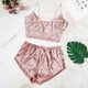 thumbnail image 5 of Conjunto de pantalones cortos de terciopelo sexy para mujer, ropa de dormir, ropa interior, lencería, regalo, rosa, XL Scienceny XX000204-12, 5 of 7