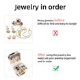 thumbnail image 3 of PhooArto Small Jewellery Box, Black White Rose Pattern Portable Travel Mini Jewelry Case for Women Leather Ring Organizer, 3 of 5