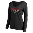 thumbnail image 2 of Women's Black Atlanta Falcons Iconic Collection Script Assist Long Sleeve V-Neck T-Shirt, 2 of 3