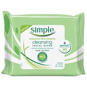 2 Pack Simple Cleansing Facial Wipes Sensitive Skin 25 Wipes Each