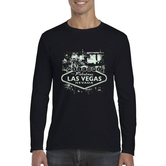 Artix - Mens Long Sleeve T-Shirts, up to Size 5XL - Welcome to Las Vegas Nevada