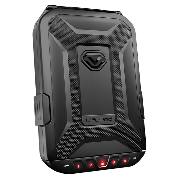Vaultek® LifePod 10 Edition X Compact Lockable Weather Resistant Portable Case with Built-In Lock, Backlit Key-pad, Steel Security Cable, & TSA Compliant