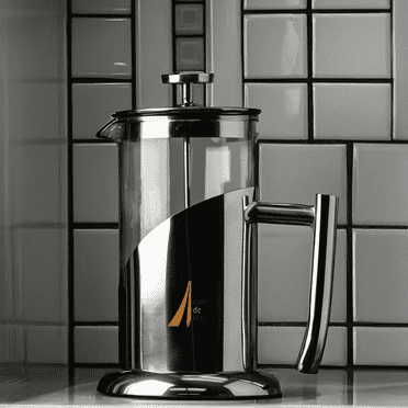 French Press Coffee Maker Stainless Steel and Glass 34 oz