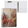 thumbnail image 3 of Horses Painting 3 Ring Binders 1.5 inch Hardcover File Folders with Interior Pockets A4 Size Organizer for School Office Hospital, 3 of 8
