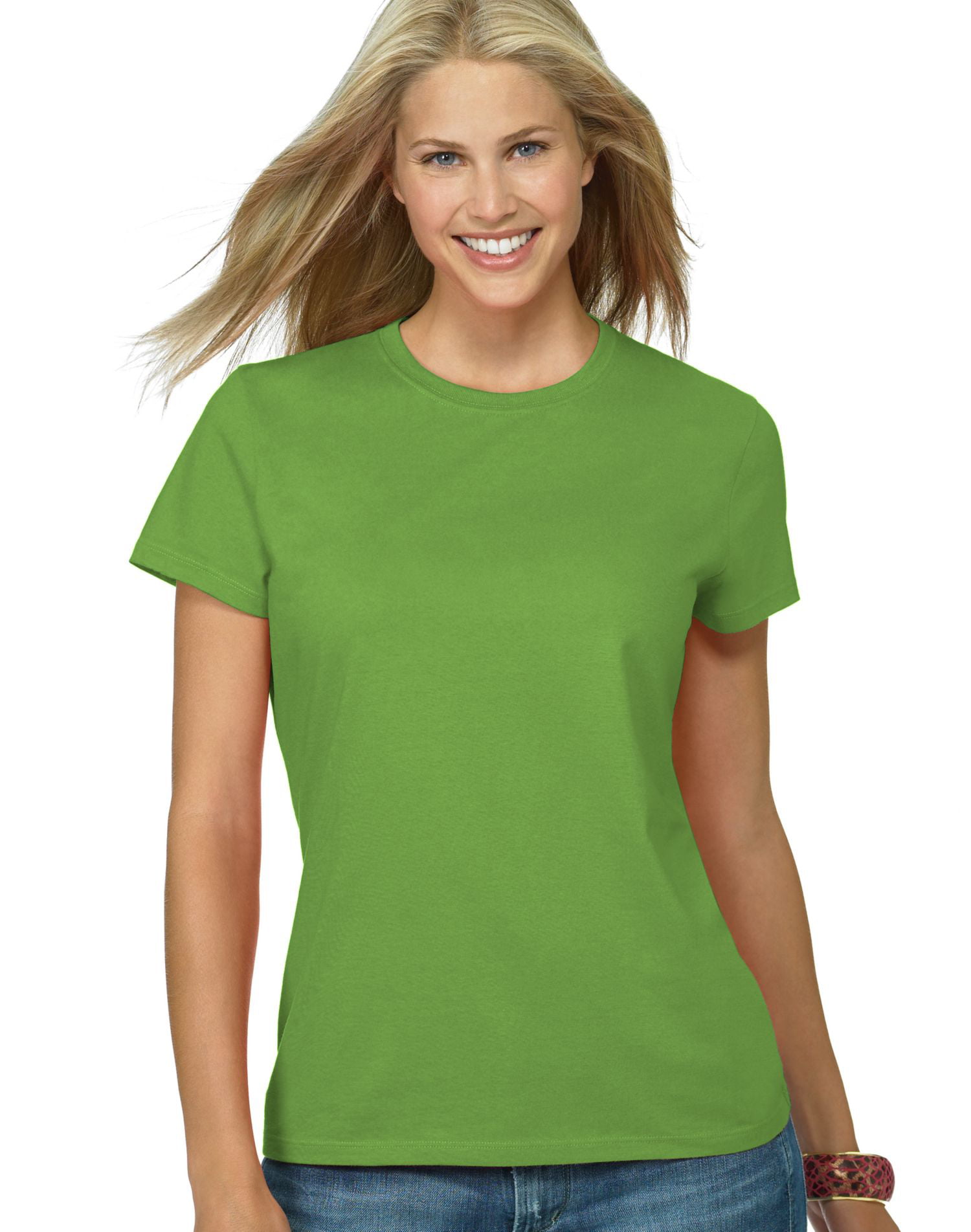 Hanes - Hanes Nano-T Women`s T-shirt, SL04, S, Pear Green - Walmart.com ...