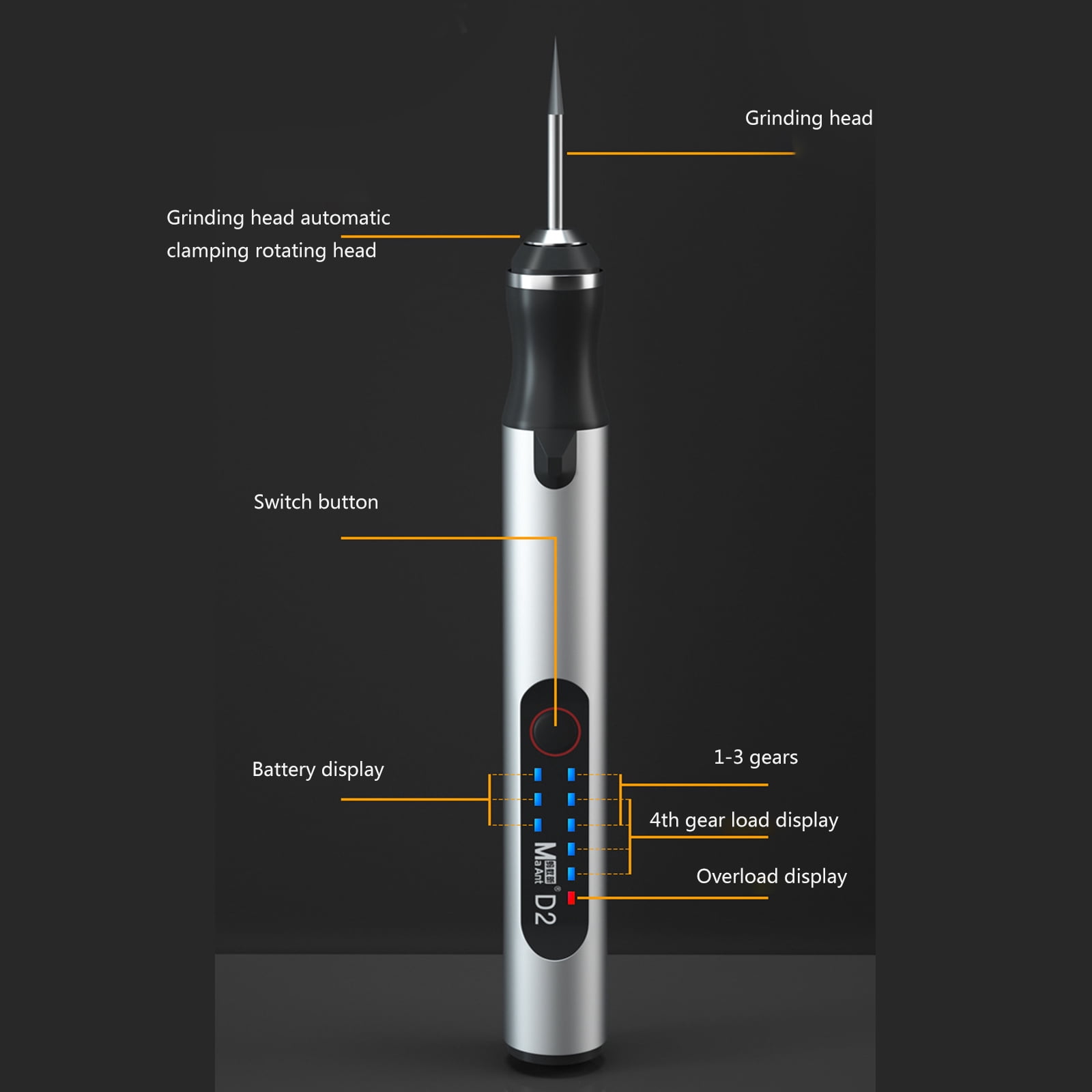 Electric Engraving Pen Rotary Tool 8W Cordless Etching Engraving Tool 7Bits Rotary Etching Pen Easy to Operate