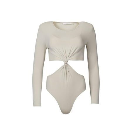 LUSH Strong-Shoulder Cutout Bodysuit