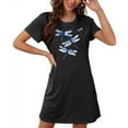 thumbnail image 4 of Utoimkio Short Sleeve Nightgowns for Women Plus Size Soft Sleepshirt Casual Print Scoop Neck Nightshirts Casual Loungewear, 4 of 7