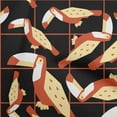thumbnail image 1 of oneOone Cotton Poplin Brown Fabric Tropical Toucans Birds Fabric For Sewing Printed Craft Fabric By The Yard 56 Inch Wide, 1 of 4