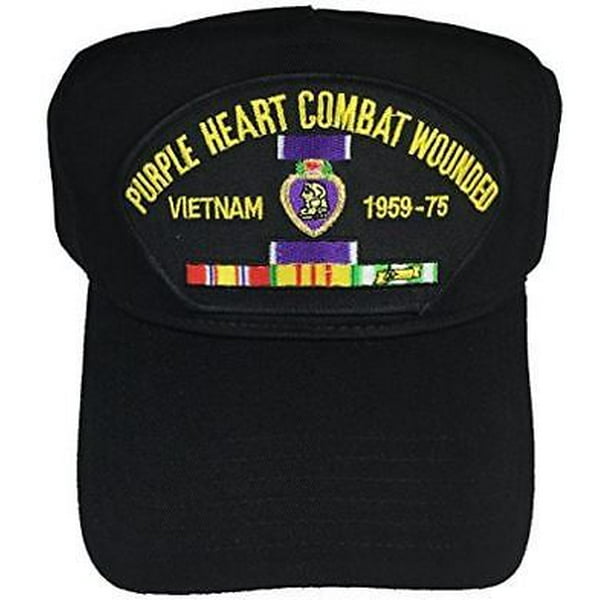 PURPLE HEART COMBAT WOUNDED VIETNAM W/ MEDAL AND CAMPAIGN RIBBONS HAT ...