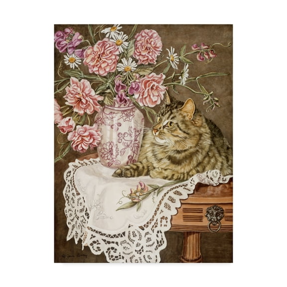 Trademark Fine Art 'Sweet Peas And Roses' Canvas Art by Jan Benz