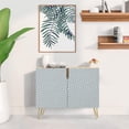 thumbnail image 2 of PixonSign Sideboard Buffet Cabinet, Kitchen Storage Cabinet with 2 Doors, Optical Illusion Diamond Patterns, Cupboard Console Table for Dining Room - 35" L x 18" W x 29" H, 2 of 5