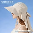 thumbnail image 5 of Women's Sun Hat UPF 50+ Wide Brim Gardening Hat with Bowknot Neck Flap Ponytail, 5 of 9