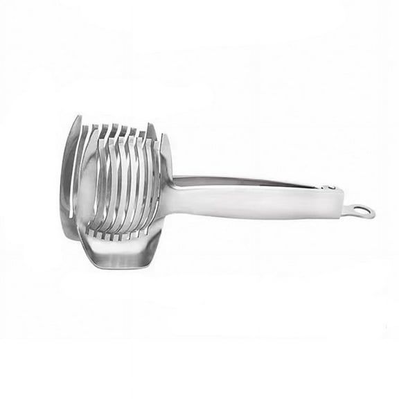 Stainless Steel Tomato Slicer Cutter Multifunctional Fruit and Vegetable Bread Clip Kitchen Slicing Aids,1 x Slicer,Silver