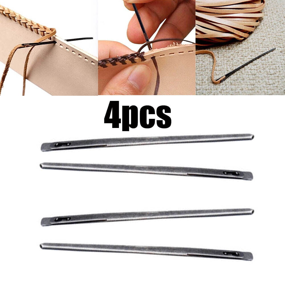 4pcs Leather 2Prong Lacing Needle Rope Lace Needles Leather Sewing