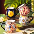 thumbnail image 1 of Taza de cerámica floral dibujada a mano: aislamiento de doble capa y apta for microondas for los amantes del café, 1 of 2