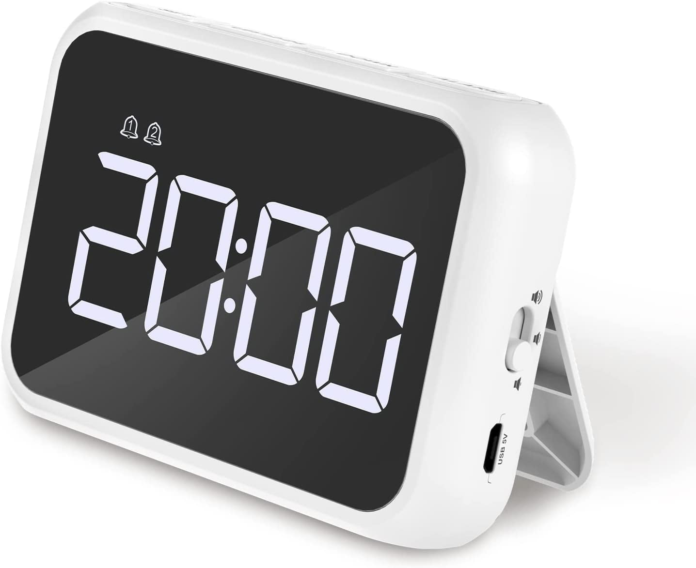 Digital Alarm Clock, Newest 4" LED Mirror Digital Clock, Small Travel