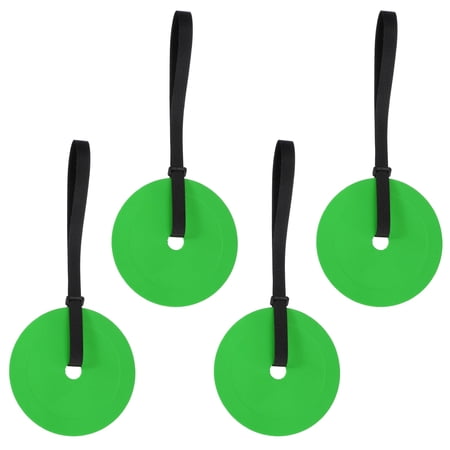 Uxcell Soccer Goal Target, Agility Hockey Shooting Goal Target Discs with 4 Straps Training Equipment, 4 Pcs & Rubber & Green -Fit For(Lacrosse Soccer Baseball