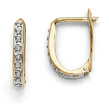 14k White Gold Hinged Hoop Earrings - Lex & Lu 14k Yellow Gold Diamond Fascination Leverback Hinged Hoop Earrings