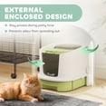 thumbnail image 4 of PawHut Cat Litter Box, Enclosed Kitty Litter Pen with Lid, Scoop, Green, 4 of 10