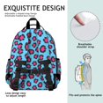 thumbnail image 5 of Pink and Blue Leopard Print Cute School Backpack Bag for School with Padded Back and Adjustable Shoulder Straps 15.25"x11.5"x5.25", 5 of 5