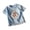 A Blue, variant on Girls Cat Print Lace Collar Bow Tie Short Sleeve Top Crew Neck Korean Style Casual Blouse Summer Cute Girls Shirt Light Blue 9 Years-10 Years