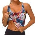 thumbnail image 3 of Picia Hawaiian Style Sports Bra for Women,Padded Strappy Sports Bras Medium Support Yoga Bra with Removable Cups,Running Yoga Bra-XX-Large, 3 of 9