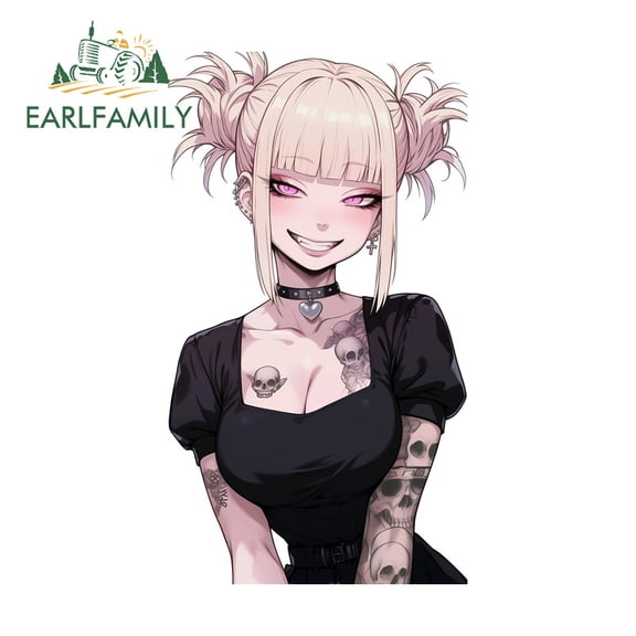 EARLFAMILY 5.1 Inch Himiko Toga Car Stickers Darkness Style Creative Motorcycle Windows Waterproof Vinyl Decal Occlusion Scratch Car Goods