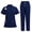 Navy, variant on Women Scrub Sets 2 Pieces Solid Hand Wash Short Sleeve Top and Long Pants Nurse's Outfit Set with Pocket