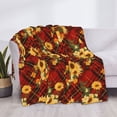 thumbnail image 3 of Naloa Red Plaid Sunflower Flannel Blankets - Thick and Warm Blanket for Winter, Soft Fuzzy Plush King Blanket for All Seasons40"x30", 3 of 6
