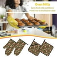 thumbnail image 5 of Pofeuu Mushrooms and Autumn Print Oven Mitts and Pot Holders 4 pcs Set,High Heat Resistant 500 Degree Extra Thicken Long Kitchen Cotton Oven Glove for Cooking, 5 of 6