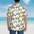 thumbnail image 6 of Daiia Cartoon Monster Trucks Hawaiian Shirt for Men Gentle Cotton Regular Short Sleeve Casual-Small, 6 of 9