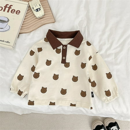 

Huilaibazo Baby Girls Boys Autumn Floral Long Sleeve Tops Clothes